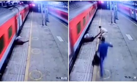 मुंबई में चलती ट्रेन से उतरने की कोशिश में गिरे यात्री की जान बचाते आरपीएफ कांस्टेबल
