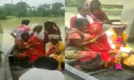 भीषण बाढ़ के बीच नौकाओं में ‘बारातियों’ के साथ विवाह स्थल पहुंचे बिहारी दूल्हा, वायरल हुआ वीडियो
