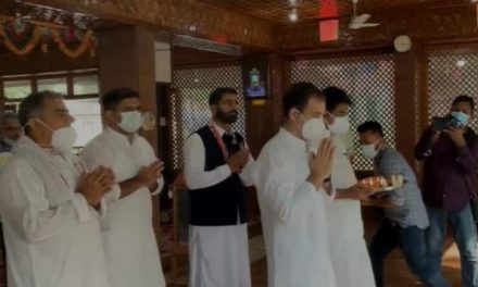 Rahul Gandhi arrives in Jammu and Kashmir, offers prayers at Kheer Bhawani Durga temple in Ganderbal