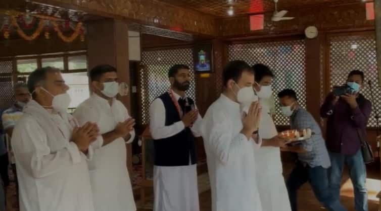 Rahul Gandhi arrives in Jammu and Kashmir, offers prayers at Kheer Bhawani Durga temple in Ganderbal