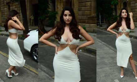 Nora Fatehi’s ‘Haye Garmi’ avatar in low-cut neckline dress on Mumbai streets goes viral- Watch