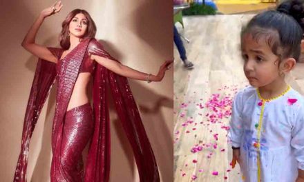 शिल्पा शेट्टी की बेटी समीशा शेट्टी सुपर क्यूट लग रही हैं क्योंकि वह भाई वियान के साथ होली मनाती हैं