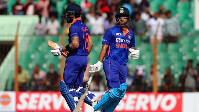 IND ने तीसरे ODI बनाम BAN में 8 विकेट पर 409 रन बनाने के बाद ODI में अपना चौथा उच्चतम स्कोर दर्ज किया।  साभार: ए.पी