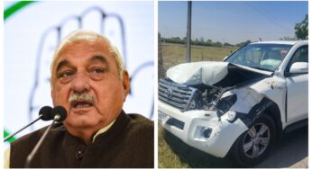 हरियाणा के पूर्व सीएम भूपेंद्र सिंह हुड्डा की कार का हुआ एक्सीडेंट, कांग्रेस नेता बाल-बाल बचे