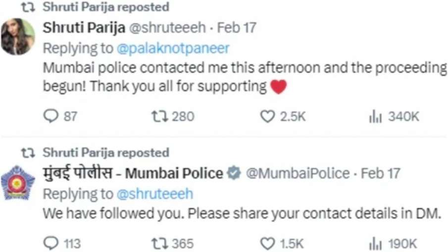मामले पर मुंबई पुलिस ने लिया संज्ञान