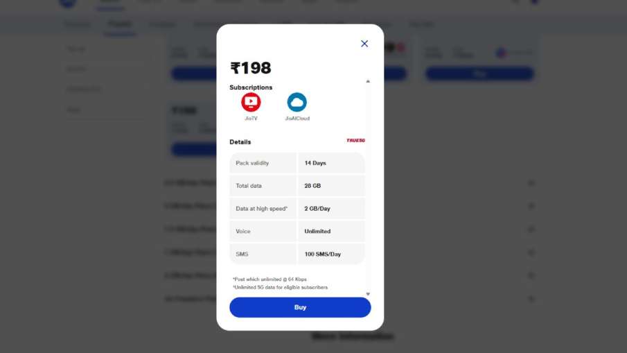 जियो रिचार्ज प्लान