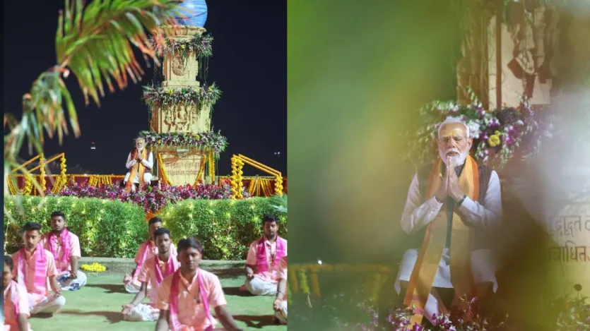 विसर्जन शो के दौरान 'शिव तांडव', 'डमरू', 'ओम' और 'त्रिशूल' जैसे सिद्धांतों के माध्यम से सोमनाथ की पुरानी पुरानी यात्रा शुरू हुई। शो के दौरान 'अखंड अखंड, अखंड भारत' का संदेश भी दिखाया गया।